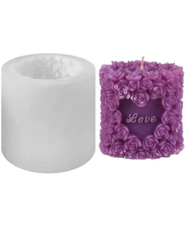 3D Rose Silicone Candle Molds Soap Molds Lovely Wedding Candle Molds Fondant Cake Moulds for Birthday Valentine's Day Wedding
