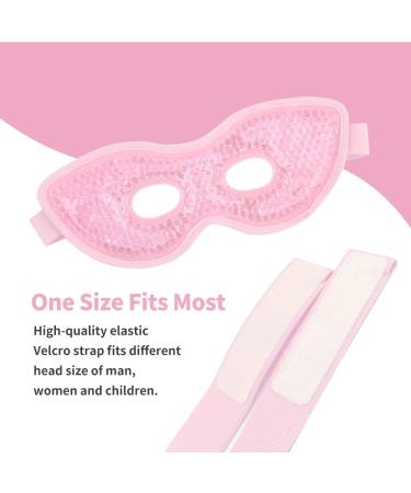 NEWGO Cooling Eye Mask Reusable Hot Cold Therapy Gel Eye Mask with Soft Plush Relief for Puffy Eyes Dark Circles Migraine Headache Sinus Pain - Pink - Buy Online on GoSupps.com