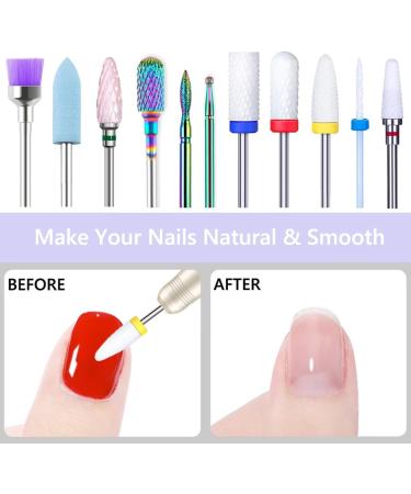YHTSPORT 11 Pcs Tungsten Carbide/Ceramic Nail Drill Bits - 3/32 Cuticle Drill Bit for Acrylic Gel Removal - Electric Nail Files Accessories - Buy Online on GoSupps.com