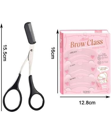 3 Pieces Eyebrow Scissors Professional Eyebrow Comb Scissors Reusable Eyebrow Stencils for Men and Women - Buy Online on GoSupps.com