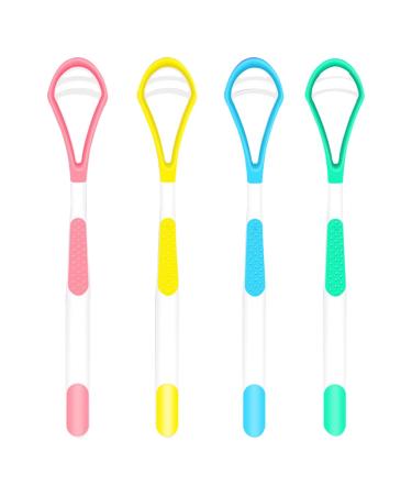 XPEX 4 Pack Tongue Cleaner Tongue Cleaner Tongue Scraper Tongue Brush Tongue Cleaning Brush to Prevent Bad Breath