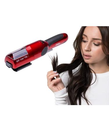 Split Ender Pro 2 Automatic Easy Split End Remover, Damaged Hair Repair Trimmer for Broken, Frizzy, Dry, and Brittle Split Ends, Men & Women Hair Care Treatment - Red