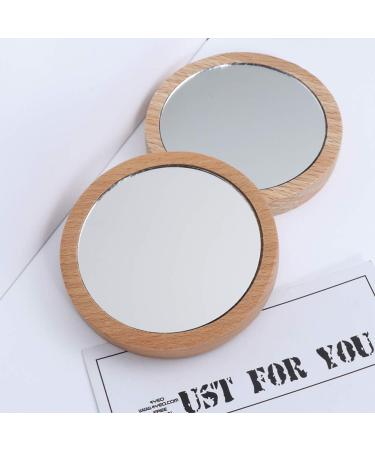 Solustre 3PCs Handheld Wood Makeup Mirror Set - Mini Cosmetic Mirrors for Girls & Women | Ideal for Home & Outdoor Use - Buy Online on GoSupps.com