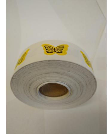 Yellow Butterfly Tanning Stickers (Full ROLL of 1000)