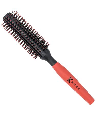 Kobe Pro Quiff Roller Large Round Men's Hair Brush 12 Rows of Ball-Tipped Bristles for volumising 20mm barrel creating waves & straightening easily Lifts the Hair & Prevents Pulling superb Tool.