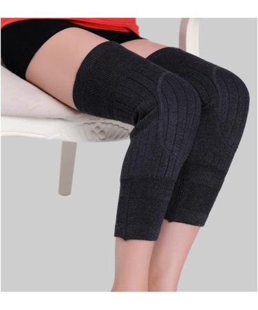 Winter Knee Warmers Knee Brace Sleeve Leg Warmer for Women Men Wool Thicken Thermal Knee Brace Sleeve Black - Buy Online on GoSupps.com