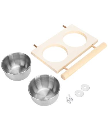 Parrot foldering cup v Gel feed DISH PAPAGEI FOT SCHALL stainless steel with stand perch feed water feeder birdk Figure