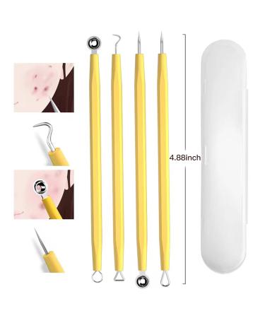 HOTX Pimple Popper Tool Kit - 4Pcs Set for Nose and Face - Blackhead Remover and Acne Needle Beauty Tool (Black) - Buy Online on GoSupps.com