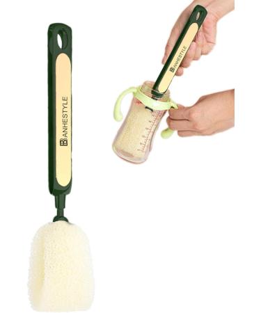 Bottle Brush Sponge | Long Handle Sponge Bottle Brush | Washing Scrubber Cleaner Kitchen Supplies for Baby Bottles Water Bottles Milk Cup Pot Pearl White - Buy Online on GoSupps.com