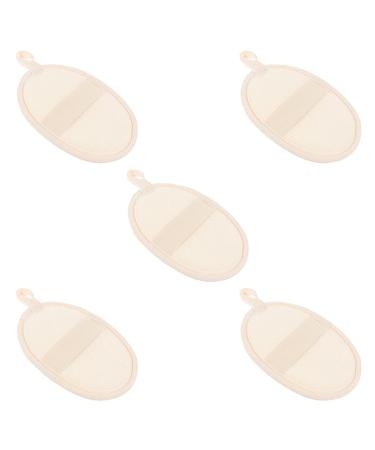 DOITOOL Bath Loofah 5pcs Exfoliating Face and Body Wash Cloths - Soft Scrubber Towel for Oil or Dry Skin - Beige - Buy Online on GoSupps.com