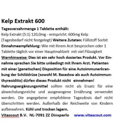 Kelp Extract 600mg - High Dose Iodine Supplement (900 g) - 300 Tablets for Optimal Health | International Shipping - Buy Online on GoSupps.com