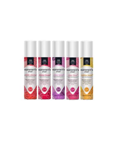 Summer's Eve Feminine Cleansing Spray Variety Pack (Golden Glamour Blissful Escape Island Splash Sheer Floral & Tahitian Sunset) (1 of each) 1 of each (Variety Pack)