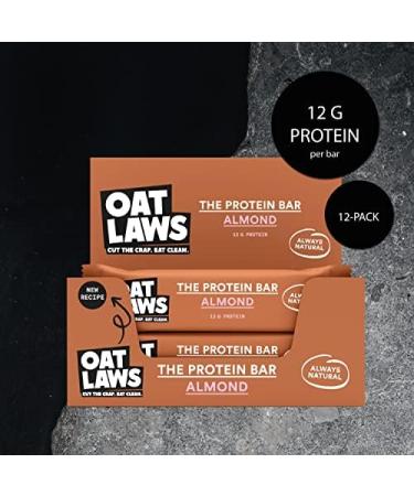 OATLAWS Protein Bar Almond 12-Pack | 60g Nutrient Bar | 13g Protein | Gluten-Free | No Added Sugar & Additives - Buy Online on GoSupps.com