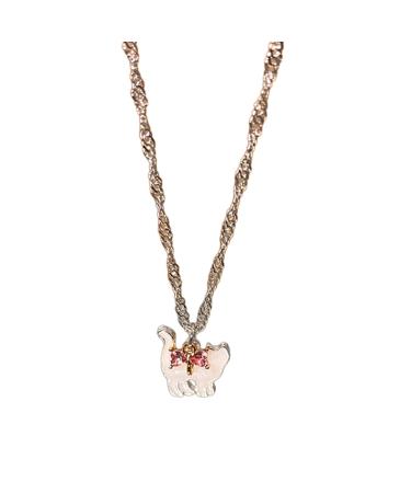 Oralgo's necklace with a cat trailer cute collar simple collarbone chain adjustable necklace jewelry for women and girls rose