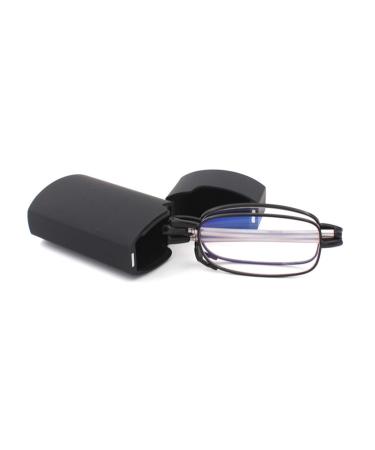 Cokobin foldable reading glasses made of stainless steel mini anti-blue long help for women and men reading aid with hard shell case (black +2.0) black +2.0 - Buy Online on GoSupps.com