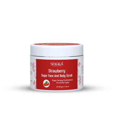 Strawberry Sugar face and Body Scrub for Men and Women Smoother and Brighter Scrub for Reduce Dead Skin and Pores 100gm