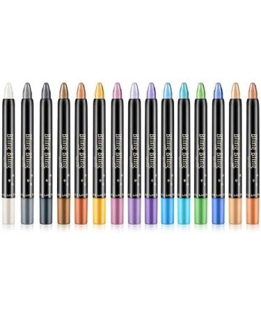 15 Colors Pearlescent Eyeshadow Pencil Waterproof Long Lasting Glitter Shimmer Eye Shadow Pen Eyeliner Stick Eyes Makeup Tools (Color : 12) - Buy Online on GoSupps.com