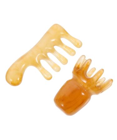 Coolhiya 2 pieces massage curb creschy massage brush Broad hair comb Head news scalp relaxation scalp comb scalp massage curb massage tools gua Sha