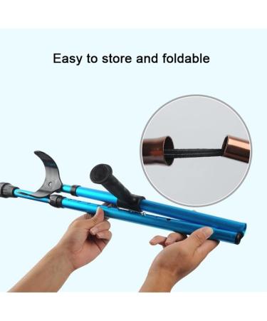 Portable Folding Forearm Crutches Adult Aluminum Ergonomics Walking Cane Height Adjustable Crutches for Seniors Disabled Elderly (Color : Blue (1 Pair)) Anniversary Lucky Star - Buy Online on GoSupps.com