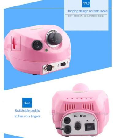 Nail Drill Electric Nail Drills Pedicure Tools Manicure Grinder with Pedal for Acrylic Gel Nails Home Nail Buffer Manicure Pedicure Polishing Tool - Buy Online on GoSupps.com