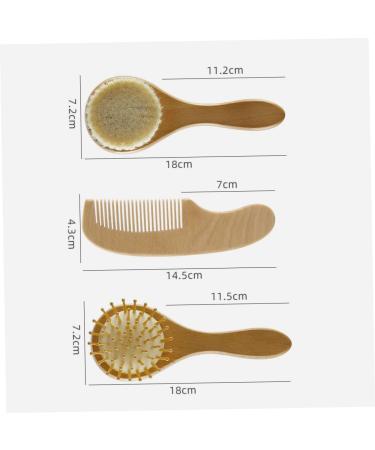 Lurrose 3pcs Baby Bath Brush Set - Wooden Body Exfoliating Brushes and Hairbrush for Kids - Grooming Kit for Baby's Skin and Hair Care - Buy Online on GoSupps.com