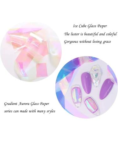 CHANGAR 5 Colors Gradient Aurora Glass Paper Nail Sticker Reflective Mirror Design Broken Glass Stripe Line Paper Nail Decals 3D Broken Glass Pieces Mirror Foils DIY Nail Art Decoration (5 Boxes) - Buy Online on GoSupps.com