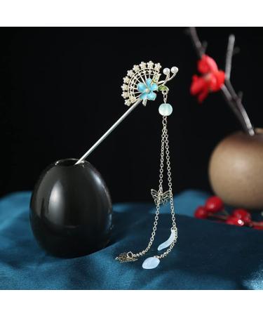 URFEDA Women's Flower Hair Stick Chinese Hair Stick with Long Tassel Plum Blossom Butterfly Hair Sticks Shiny Rhinestone Metal Vintage Hair Sticks Elegant Chinese Hair Stick Hair Accessories - Buy Online on GoSupps.com