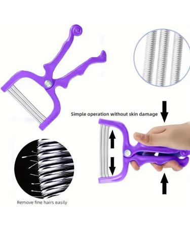 Handheld Facial Hair Epilator - Pain-Free Hair Removal for Eyebrows & Upper Lip - Salon Quality Results at Home - Purple - Buy Online on GoSupps.com