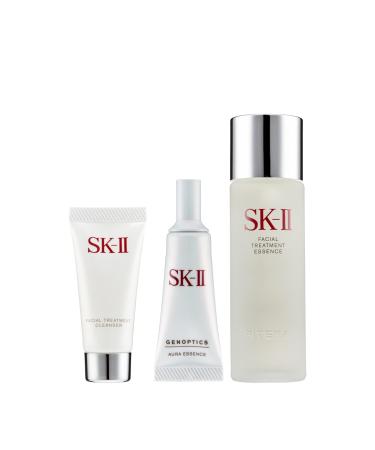 SK-II Pitera Aura 3 Piece Kit - Premium Facial Treatment Essence & Cleanser Set for Radiant Skin | Shop Internationally - Buy Online on GoSupps.com