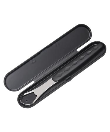 Sunydog tongue scraper made of stainless steel double -sided curved shape tongue cleaner for adults children improves oral smell reduces oral smell black