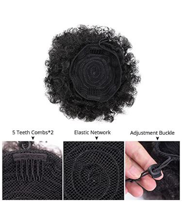 High Puff Afro Curly Wig Ponytail - 8 Inch Short Kinky Synthetic Clip-In Hair Bun (2 pcs) - International Shipping Available - Buy Online on GoSupps.com