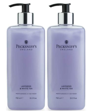 Pecksniffs Lavender and White Tea Hand Wash Large Refill Size 25.3 fl. oz - Bundle of 2 Bottles Total