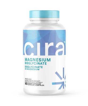 Cira Magnesium Bisglycinate - Magnesium Glycinate Daily Supplement for Stress Relief Muscle Cramps & Relaxation - High Absorption & Vegan - 90 Veggie Capsules