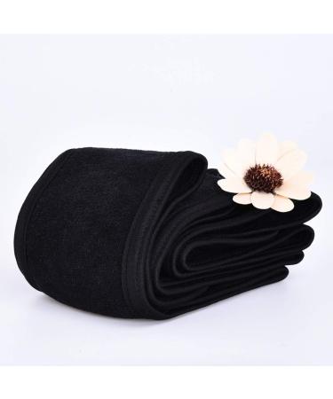 Queta Hair Band for Makeup - Adjustable Terry Cloth Headband with Velcro Fastener - 3PCS Black - Perfect Cosmetic Hair Protection - Buy Online on GoSupps.com