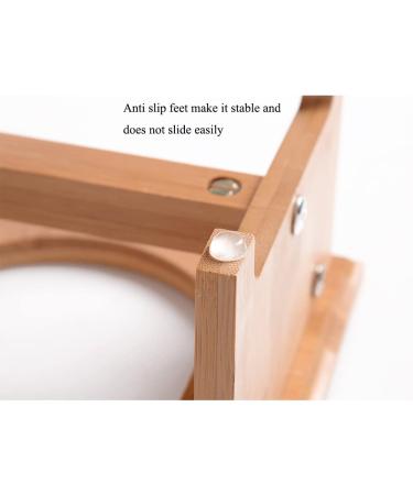 FOREYY Bamboo Raised Pet Bowls for Cats & Small Dogs 2 Stainless Steel Bowls, Anti-Slip Stand, 4'' Tall - Buy Online on GoSupps.com