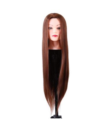 Hairdresser training heads 24 "hairdresser training heads for hairdresser hair exercise head Show window puppet from synthetic fibers hairdressing head cosmetology Doll Head (24.5 * 19 * 11 cm)