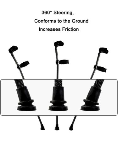 Foldable Forearm Crutches Spring Damping Adjustable Walking Cane for Adults Medical Aluminum Alloy Walking Walker Suitable for Height: 140-190cm/4' 5''-6' 2'' (Color : Black Size : 1 Count) Lucky Black 1 count - Buy Online on GoSupps.com