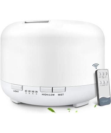 Lonid 500ml Essential Oil Diffuser - Ultrasonic Humidifier with 4 Timers & 14 Colors | BPA-Free Aroma Diffuser for Bedroom Baby Spa & Aromatherapy (Pure White) - Buy Online on GoSupps.com