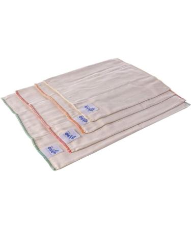 XKKO Prefolds - 100% Organic Cotton Muslin Diapers for Newborns (6 Pack) | Yellow Hem 29x30.5 cm | Eco-Friendly Folding Diapers - Buy Online on GoSupps.com