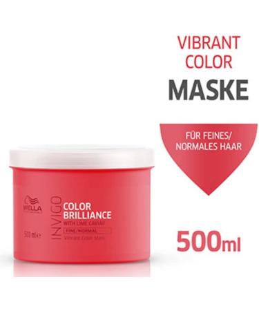 Wella Invigo Colour Brilliance Mask with Lime Caviar 500ml - For Fine Hair (0.5504 kg) - Buy Online on GoSupps.com