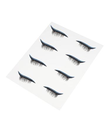 Beatifufu 4 pairs Waterproof Face Natural Supplies Decals Girls Eye Adhesive Temporary Strip Eyeliner Long 4x1.5cm Blue