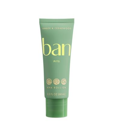 Ban Invisible Roll-on Deodorant for Women and Men 48-Hour Aluminum Free Amber & Cedarwood 2.3 Oz Amber & Cederwood