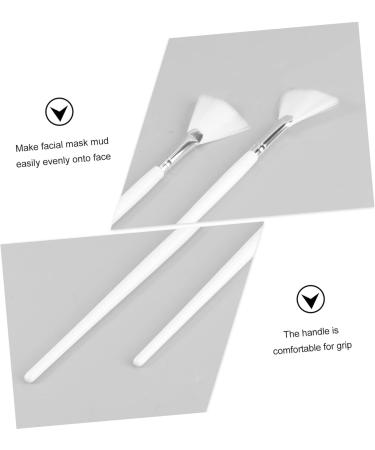 Set of 6 Makeup Fan Makeup Brush Make Up Box DIY Clay Tools Skin Care Tools Mixing Applicator Sheet Brush Wood White - Buy Online on GoSupps.com