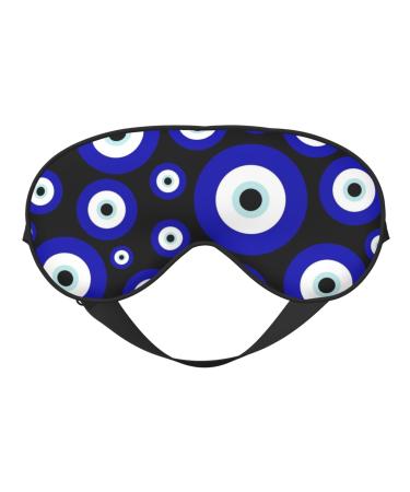 Blue Evil Eye Sleep Eye Mask with Adjustable Strap Blocking Out Lights Eye Cover Soft Eye Shade Breathable Sleep Mask for Men Women pattern-122
