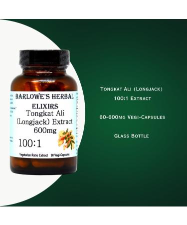 Tongkat Ali 100:1 Extract Powder 600mg - High Potency Longjack 60 Veggie Capsules for Health & Endurance - Non-GMO Gluten-Free No Fillers - Buy Online on GoSupps.com