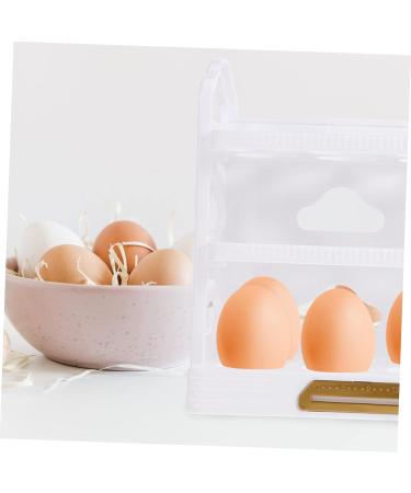 Uonlytech Egg Storage Box Clear Stand Egg Tray for Refrigerator Egg Drawer Egg Preservation Rack Organizer Dog White 25.5X20X10CM - Buy Online on GoSupps.com