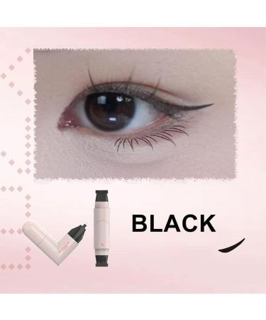 Hiccup Integrated Rotary Eyeliner Stamp Pen Double Head Liquid Pen with Smudge Protection Waterproof Winged Precision All Day Makeup Stamp Black - Buy Online on GoSupps.com