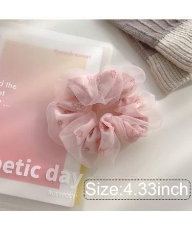 Daisy Flower Organza Hair Scrunchies for Women Girls - 3 Pcs - Buy Online on GoSupps.com