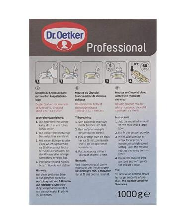 Buy Dr.Oetker Professional Mousse Au Chocolat Blanc - 1kg Dessert Powder with White Rasp Chocolate for International Shipping - Buy Online on GoSupps.com