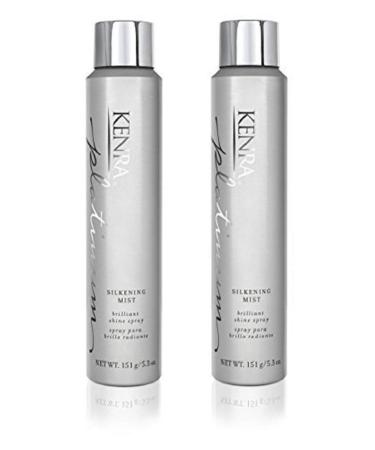 Kenra Platinum Silkening Mist | Brilliant Shine Spray | Smooths Flyaways Detangles and Tames Frizz | Humidity Protection | All Hair Types 50% VOC 5.3 Ounce (Pack of 2)